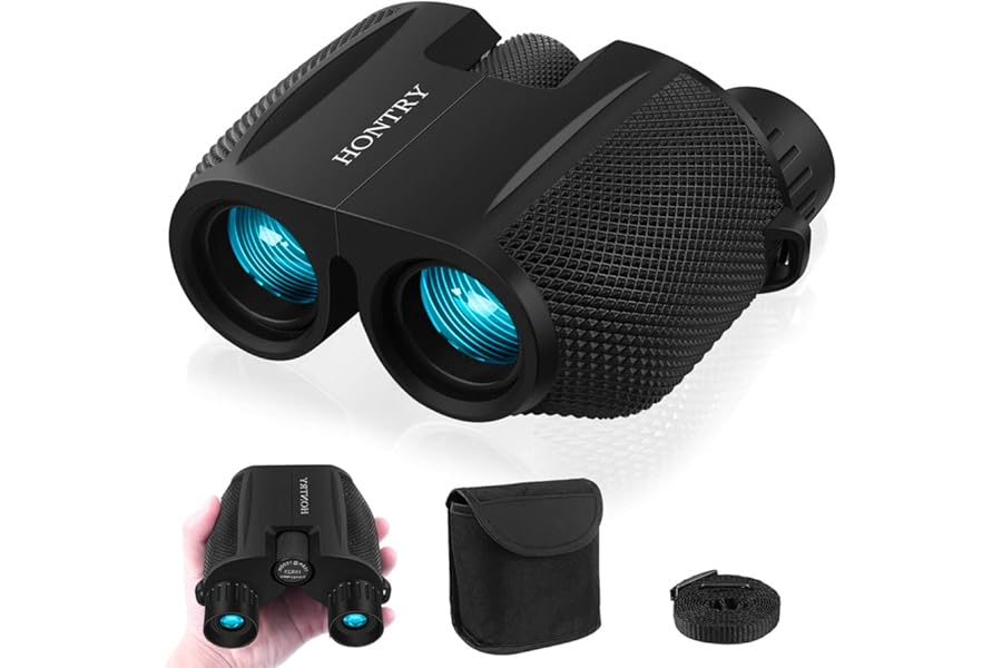 Hontry Binoculars for Adults and Kids, 10x25 Compact Binoculars for Bird Watching, Theater and Concerts, Hunting and Sport Games