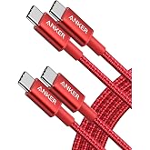 Anker 60W USB C Cable Fast Charging, [1.8m+1.8m] Nylon USB C to Type C | Nylon, 12,000 bends, USB Type C for iPhone 18 pro Ma