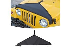 RT-TCZ for Jeep Wrangler TJ Hood Cover Exterior Accessories Engine Hood Bra Front Protector for Jeep Wrangler 1997-2006 Plain Black