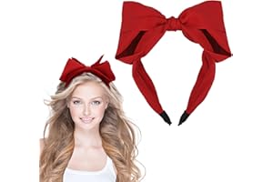 WLLHYF 1 x opaska na głowę z kokardą, modna, urocza opaska do włosów, antypoślizgowa, piękna, wszechstronna, czerwona, akcesoria kosmetyczne dla kobiet