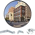 StartFine Convex Mirror Concave Mirror 9"(22cm) Corner Mirror Blind Spot Office, Driveway, Offices, Stores Traffic Safety Mirror Adjustable Fixing Bracket Cubicle Mirror Convex