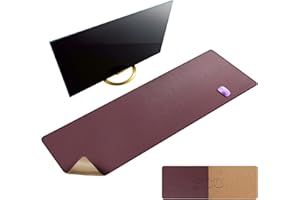 MAIDERN Podkładka na biurko z korkiem i skórą, duża podkładka na biurko, podkładka pod mysz XXL, pełna podkładka pod mysz, dwustronna podkładka na biurko, podkładka na biurko, do gier, domu, biura (bordowa)