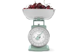 Salter Báscula mecánica atemporal - capacidad de 5 kg, tazón apto para lavavajillas de 1 litro, ideal para repostería, diseño clásico, dial de gran dígito fácil de leer