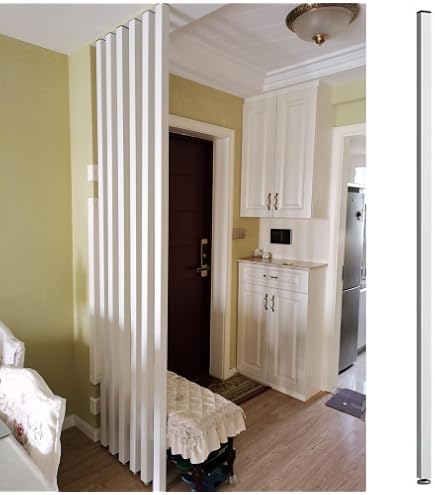 Divisorio Pieghevole 6 Pannelli In Tessuto | Paravento Da 1,8 M Per Privacy | Separé Per Ufficio, Casa, Dormitorio | Bianco - 4