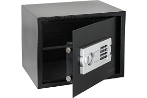 HMF Värdeskåp för hem, hotell eller kontor, möbelkassaskåp med kombinationslås för DIN A4-dokument