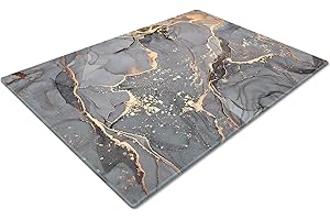 WHATS ON YOUR WALL.COM Glass Chopping Board | Kitchen Worktop Protector | Multifunctional Cutting Board | Work Top Savers | Kitchen Accessories | Extra Large | Grey Gold Black
