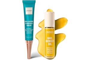 Onsen Secret Nail Reboot Duo - Treatment for Damaged Nails - Natural Nail Care & Cuticle Repair - Visible Results For Perfect Nails, Cuticle Cream 15ml & Nail Cuticle Oil - 10ml