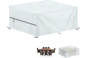 LAMUNI Fundas Muebles Exterior Funda Mesa Jardin Impermeable Cubierta de Muebles de Exterior 420D Tela Oxford Cubierta de Mesa Funda Sofa Jardin Rectangular Funda para Muebles de Jardín, 200x140x90cm