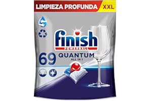 Finish Powerball Quantum All in 1 Pastillas para el Lavavajillas, 69 Pastillas