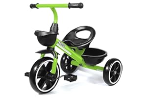 KRIDDO Triciclo per Bambini dai 24 mesi ai 5 anni, Tricicli per bambini da 2,5 a 5 anni, Triciclo Evolutivo da 2 a 4 anni, con Cestello Portaoggetti, Ideale da regalare, Verde