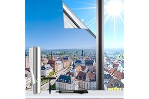 Evofensteere (Silver 44.5 x 200 cm) UV Protection Sun Protection Window Protection for Indoor or Outdoor Use, Self-Adhesive, No Residue, Thermal Film, Window Against Heat, Mirror Film, Window Privacy