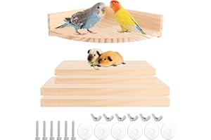 LOPYXBR 5PCS Flat Parrot Perch Bird Perches for Cage Wooden Hamster Platform Bird Rat Toys and Accessories for Cage Climbing Platform for Small Animals Budgies Rat