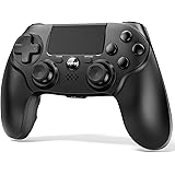 VOYEE Wireless Controller kompatibel mit PS4, mit Verbessertem Joystick/ Double Shock/ Motion Control/ Kopfhöreranschluss kom