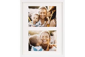 BD ART Ramka na zdjęcia, 28 x 35 cm, galeria zdjęć, z passe-partout i 2 wycięciami na zdjęcia 15 x 20 cm, biała