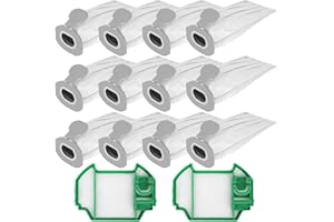 DUBUOZA 12 Sacchetti per Aspirapolvere Compatibili con Aspirapolvere Vorwerk Folletto VK7 FP7 VK7S FP7S + 2 Filtri Hepa-Ricambi Vorwerk Folletto,Sacchetto Antipolvere Sostitutivo