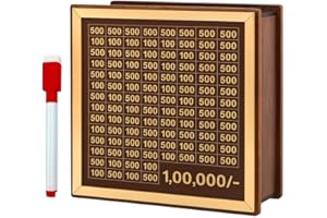 Money Saving Box for Kids and Adults | Wooden Money Bank with Lock | Big Size Piggy Bank 2 Lakh Target | 1 Lakh Saving Box with Numbers | Undiyal Hundi Pig (Money Bank)