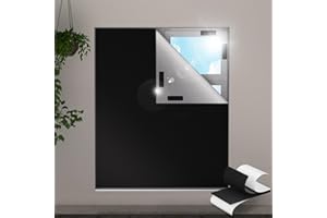 Valquid 100% Blackout Blind, 300×145cm Portable Blackout Blinds Stick on Window, Temporary Blackout Curtains with 30 Velcro Pairs | Cutting any Size Shape for Bedroom, Travel and Skylight