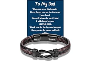 Rajputana Leather Bracelet With Inspirational Card Braided Leather Bracelets for Men Personalised Forever Linked Knot Bracelet Gifts For Man/Son/Dad/Boyfriend On Father'S Day Birthday Christmas