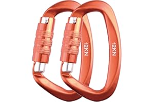 TRIWONDER Mosquetón con Cierre de Resorte 12kN Ganchos de Aluminio Forma en D Mosquetón de Alta Resistencia para Hamaca Gimnasio Camping Senderismo