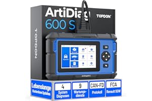‎TOPDON TOPDON ArtiDiag600S OBD2 Diagnostic Tool for 4 Systems Motor/ABS/Airbag/AT, 9 Reset Functions on Oil/Brake/SAS/BMS/ABS/DPF/TPMS/Throttle Full OBD2 Functions, Lifetime Update