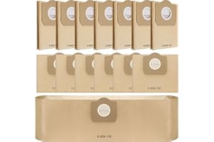 YADOBIG 14 Piezas Bolsas de Polvo Compatible con Kärcher WD3 6.959-130.0, Bolsa de Aspiradora Compatible con Kärcher WD3 1629, MV3 A2201, A2204, A2504, A2554, A2251, A2604, WD 3 Premium