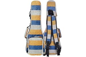 Glenmi Tricolor Stripes Ukulelentasche Ukulele Case Bag für Sopran Konzert Tenor Ukulele 21 '' 23 '' 26 '', 0,5 Zoll dick gepolstert (Konzert)