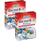 Swirl Mighty White Stain Remover 12 sheets Powerful Laundry Sheets for Brightening Whites and Color Run Prevention (2 Packs) 