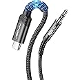 JSAUX USB C to 3.5mm Audio Aux Jack cable [1M], Type C adapter to 3.5mm male headphone stereo cable car compatible with iPad Pro 2020 Google Pixel 3 4, Samsung Galaxy S22 S21 S20 Ultra Note 20 -Black