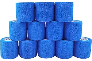COMOmed vendaje cohesivo Flexible vendaje autoadhesivo rollo, revestimiento no tejido cohesivo, azul, 12