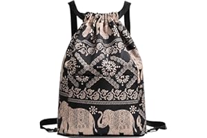 Yeria Sac de Sport à Cordon Grand, Sac à dos de sport de voyage de séparation sec-humide pliable de grande capacité de cordon, sac à dos imperméable pliable de cordon de serrage