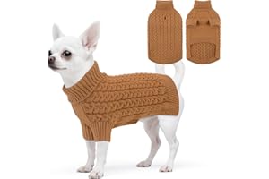 ASENKU Pull Chien Petite Taille XS, Pull-Overs pour Chien avec Manches,Hiver Tricot Col Roulé Pull Chaud pour Chiens, Manteau pour Chiens pour Bouledogue Français Teckel Chihuahua