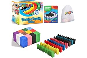 Calmado - 360pcs Pierres Domino/Dominos en Bois Domino Family Edition Ensemble + Sac + Livret
