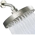 AISINYI High Pressure Rainfall Shower Head, 6 Inches Luxury Showerhead with Perfect Adjustable Replacement, Removable Restrictor, Easy Installation for Your Bathroom Shower Heads (Brushed Nickel)