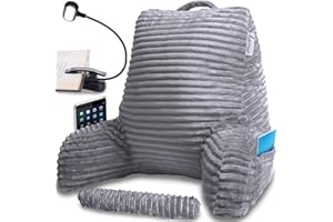 Homie Premium Poduszka do czytania i odpoczynku z podparciem nadgarstka, z podłokietnikami, wałkiem na szyję i podparciem pleców do leżenia, czytania