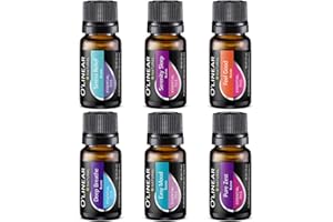 O'LINEAR 6 Top-Mischungen für Duftlampe, Ätherische Öle für Aroma Diffuser, Raumduft, Guter Schlaf, Bessere Stimmung, Freie Atmung, Muskelentspannung, Romantik, zum Wohlfühlen, bei Angstzuständen