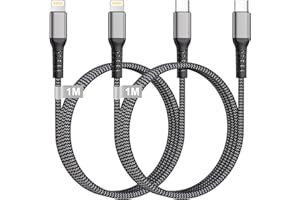 KINPEE Kabel USB C do Lightning 2 Sztuki 1M [Certyfikat MFi], Kabel do ładowania iPhone Nylonowy Kabel do Szybkiego ładowania do iPhone 14/13/12/11/X, iPad, iPod, AirPods
