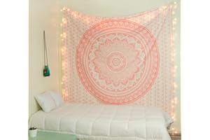 Popular Handicrafts Hippie Mandala Ombre Tapestry Wall Hanging - Indian Maditation Rose Gold Gypsy Bohemian Hippy Psychedelic Dorm Room Decor Poster 30 x 40 Inch