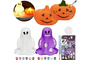 DIY-kit 3D-nattlampa att måla – halloweenlampa för barn, pumpa, spöke, dödskalle, halloweengåva