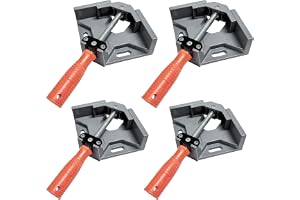 Vinkelspännare 90 graders set av aluminiumlegering, 4 stycken hörnspännare med justerbar vridbar back, enhandsklämma för träa