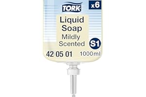 Tork Mildly Scented Liquid Soap S1, Fresh Scent, 6 x 1000ml, 420501
