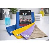 Suff Genel Temizlik Bezi Mikrofiber 4'l&uuml; Fırsat Paketi G&uuml;l 40x30cm (MİX RENK)