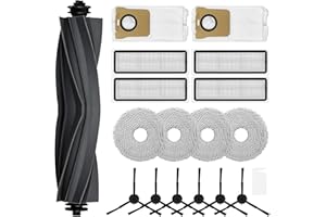Fixbetter Zestaw akcesoriów do odkurzacza robota Dreame L20 Ultra / X20 Pro, części zamienne, 1 szczotka główna, 6 szczotek bocznych, 4 filtry, 4 ściereczki do wycierania, 2 worki, 1 szczotka do