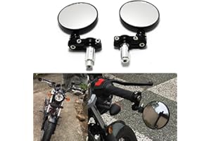 MISS MOLY Schwarz Motorrad Rückspiegel 7/8 "22mm Rund Lenkerendenspiegel Für Cruiser Scooter Chopper
