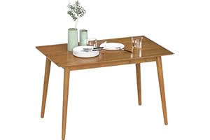 HOMCOM Mesa de comedor de madera con tablero grande para 4-6 personas dim. 120L x 75W x 76H cm