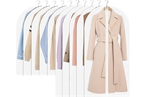 TAIXING 10 Stück Kleidersack Anzug, 60 x 120/100cm Durchscheinend Kleidersäcke Mottensicher mit Reißverschluss, Wasserdicht Staubschutz Kleiderbeutel Anzugtasche für Kleider Mäntel Sakkos Hemden