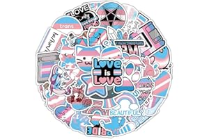AUCEKO 60 Stück Aufkleber Pack Transgender Pride Sticker Set Wasserdichte Vinyl Sticker für Laptop Kinder Autos Motorrad Fahrrad Skateboard Gepäck Koffer Computer Aufkleber Graffiti Decal