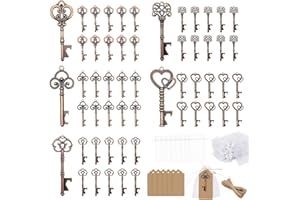 GEERDAN 50 Pezzi Bomboniera Antico Chiave Apri di Bottiglia, Matrimonio Decorazioni Accessori Segnaposto Battesimo Cresima Regali di Anniversario (Rame)