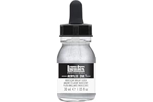 ‎LIQUITEX Liquitex 4260236 flüssige Professional Acrylfarben - Ink, Tusche, 30 ml, hochpigmentierte Airbrushfarbe, lrisierendes helles silber