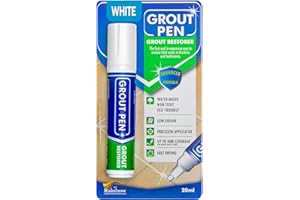 RAINBOW CHALK MARKERS LTD Large Grout Pen - Revives & Restores Stained Tile Grout Leaving a Clean Fresh Look (White)