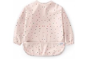 Nombear ® Bavoir Manches Longues pour Bebe - Bavoirs Bebe Imperméable, Tablier Bebe pour Manger, Tablier Enfant Repas, Bavoir DME, Blouse Bebe Repas